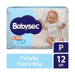 Pañales Babysec Talle P Ultrasoft 12 uni