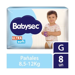 Pañales Babysec Talle g Ultrasoft 8 uni