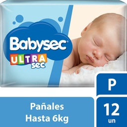 Pañales Babysec Ultrasec Talle P 12 u.