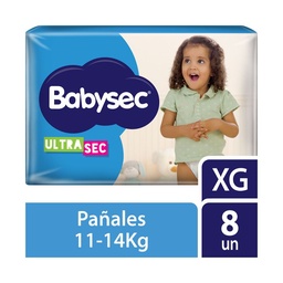 Pañales Babysec Ultra Sec Xg 8 u.