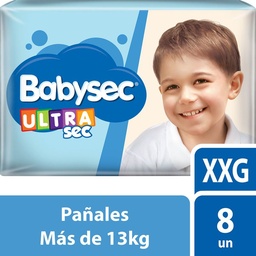 Pañales Babysec Ultrasec Talle Xxg 8 u.