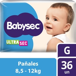 Pañales Babysec Talle g Ultrasec x 36 uni