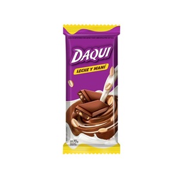 Tableta Chocolate Leche C Maní Daqui 70 g.