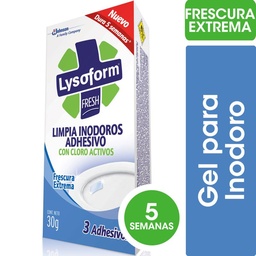 Limpiador Adhesivo Desinfectante para Inodoro Lysoform Frescura Extrema 30 g.