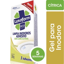 Limpiador Adhesivo Desinfectante para Inodoro Lysoform Cítrica 30 g.