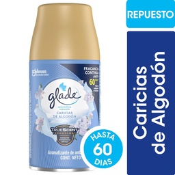 Aromatizante de Ambientes Automático Glade Caricias de Algodón Repuesto 175 g.