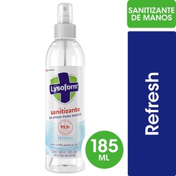 Sanitizante en Spray Antibacterial para Manos Lysoform Refresh 185 ml.