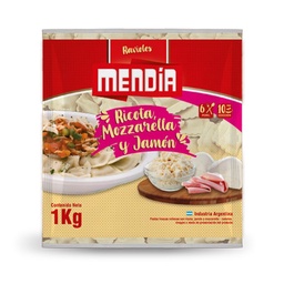 Ravioles Mendia Ricota Muzzarella y Jamón 1 kg.