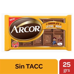 Chocolate Arcor Leche y Maní 25 g.