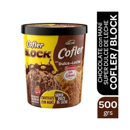 Helado Duo Chocolate Block y Dulce de Leche Cofler en Pote 500 g.