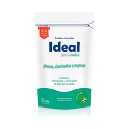 Toallitas Húmedas con Aloe Vera Ideal Doy Pack x 50 uni