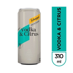 Alcohol Vodka con Gaseosa Schweppes Citrus 310 ml Multipack x6.