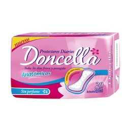 Protectores Diarios Doncella Anatomicos Sin Perfume 20 u.