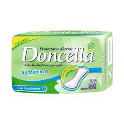 Protectores Diarios Doncella Anatómicos Sin Alas 20 u.