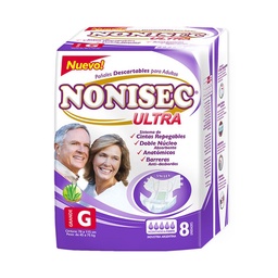 Pañal Adulto  Nonisec Talle g Ultra Elastizado x 8 uni