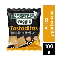 Tostadas Veggie Molinos Ala Arroz Garb 100 g.