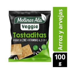 Tostadas Veggie Molinos Ala Arroz + Arveja 100 g.