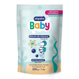 Polvo de Fécula para Bebé Algabo Baby Extra Suave 200 g.