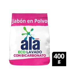 Jabón en Polvo Ala Matic con Bic Maxima Blancura 400 g.