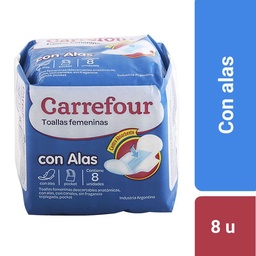 Toallas Femeninas Carrefour con Alas 8 u.