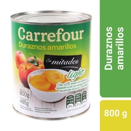 Duraznos Amarillos en Mitades Carrefour Light 800 g.