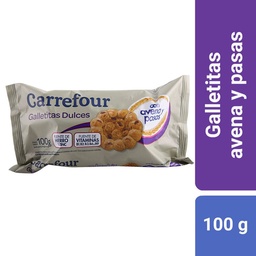 Galletitas Carrefour Multicereal con Avena y Pasas 100 g.