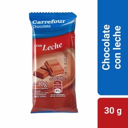 Tableta de Chocolate Carrefour con Leche 30 g.