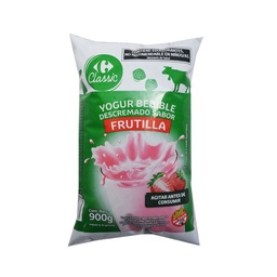 Yogur Bebible Descremado Carrefour de Frutilla Classic 900 g.