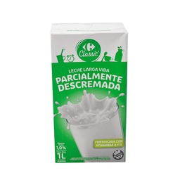 Leche Parcialmente Descremada Uat Carrefour Classic Tetra 1 lt.