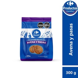 Galletitas Dulces Carrefour Classic Avena y Pasas 300 g.