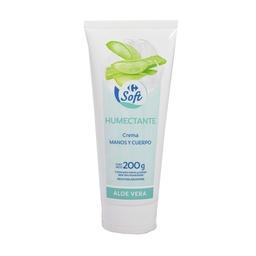 Crema Corporal Humectante Carrefour Soft Aloe Vera 200 g.