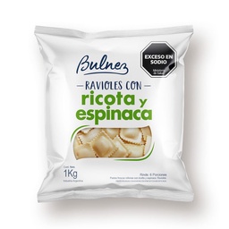 Ravioles de Ricota y Espinaca Bulnez Fp 1 kg.