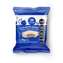 Alfajor de Arroz Blanco Carrefour Classic con Dulce de Leche 28 g.