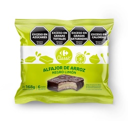 Alfajor de Arroz Negro Limón Carrefour Classic x3 28 g.