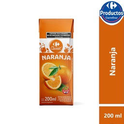 Jugo Carrefour Classic Naranja Tetra 200 cc.