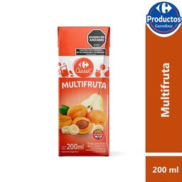 Jugo Carrefour Classic Multifruta Tetra 200 cc.