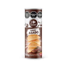 Papas Fritas Carrefour Classic Sabor Asado en Tubo 140 Grs