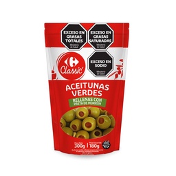 Aceitunas Verdes Carrefour Classic Rellenas Doypack 180 Grs