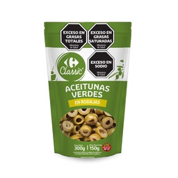 Aceituna Verde Carrefour Classic en Rodajas Doypack 150 Grs