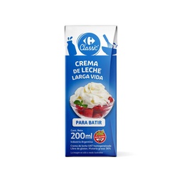 Crema de Leche para Batir Carrefour Classic Uat 200 cc.