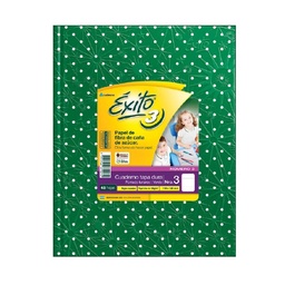 Cuaderno Rayado Éxito Lunares N3 Verde 48 Hojas