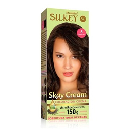 Kit Coloracion Silkey 5 Castaño Claro Skay Cream Estuche 1 uni