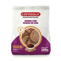 Galletitas Dr. Cormillot Avena con Pasas de Uva 160 g.