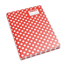 Cuaderno Rayado América Araña Lunares Rojo 42 Hojas