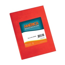 Cuaderno Rayado América Tapa Dura Rojo 42 Hojas