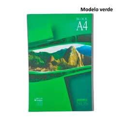 Block América Nos A4 Cuadriculado 80 Hojas (Modelos Surtidos)