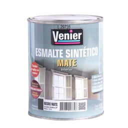 Esmalte Sintético Venier 3P Negro Mate 0.5 l.