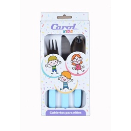 Cubiertos Infantiles Carol Set x 3 Celeste