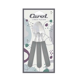 Set Cucharitas Té Carol Gris Fusion x 3 uni