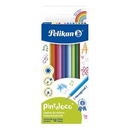 Lápices de Colores Pelikan Pintaloco x 12 uni